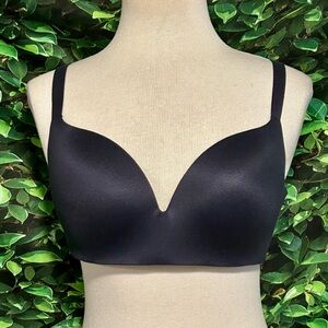 Tommy John Bra Second Skin Lightly Lined Demi Wireless Back Closure Black 36C